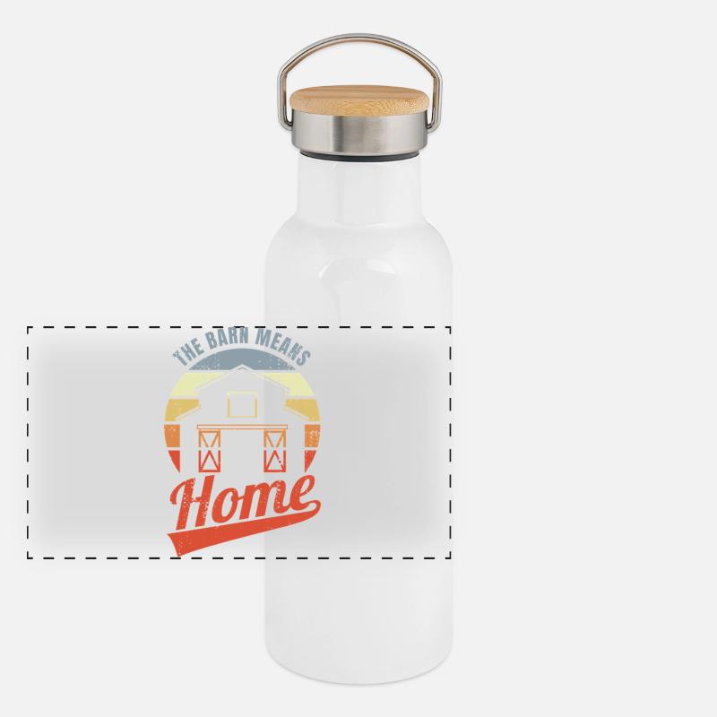 La grange est synonyme de chez-soi Gourde isotherme avec bouchon en bambou