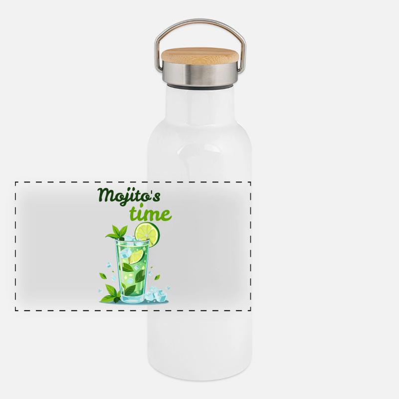 Mojito Cocktail by Helfspawn Panoramic Thermal Bottle with Bamboo Lid