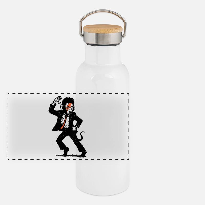 The monkey dance Panorama Thermosflasche mit Bambusdeckel