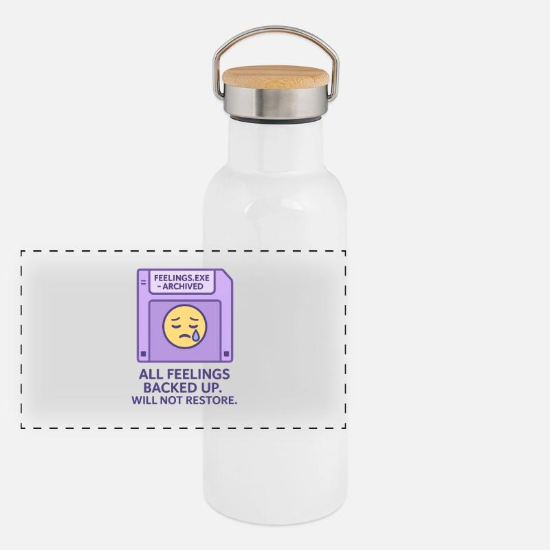 Fühle die Tränen Muster Deutsch Panorama Thermosflasche mit Bambusdeckel