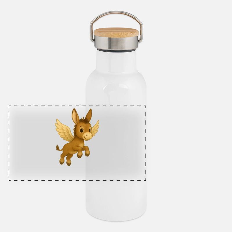 Emil Esel Gourde isotherme avec bouchon en bambou