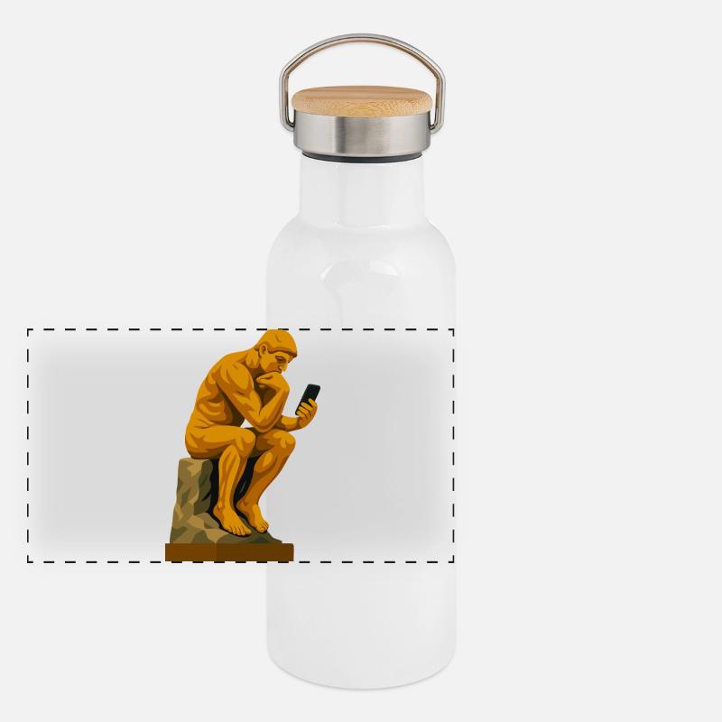 Le Penseur (connecté) Gourde isotherme avec bouchon en bambou