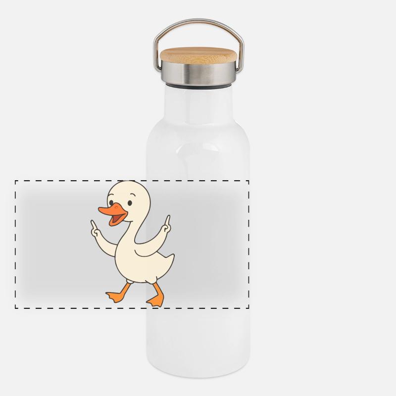 Tanzendes Schwanenküken Panorama Thermosflasche mit Bambusdeckel