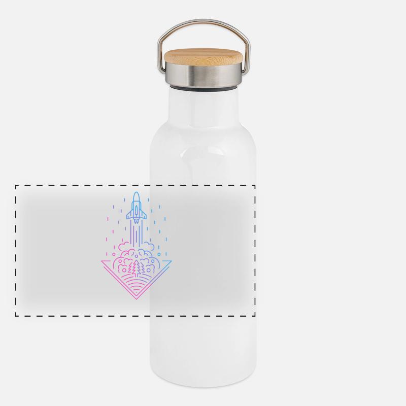 Panorama Thermosflasche mit Bambusdeckel