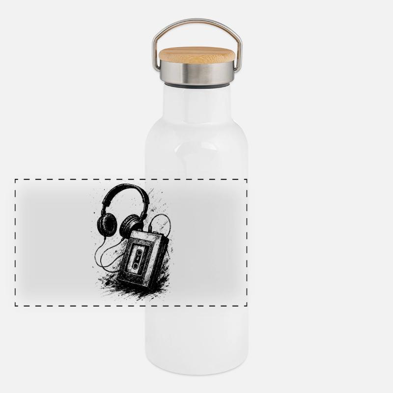 Analoger Klang Panorama Thermosflasche mit Bambusdeckel