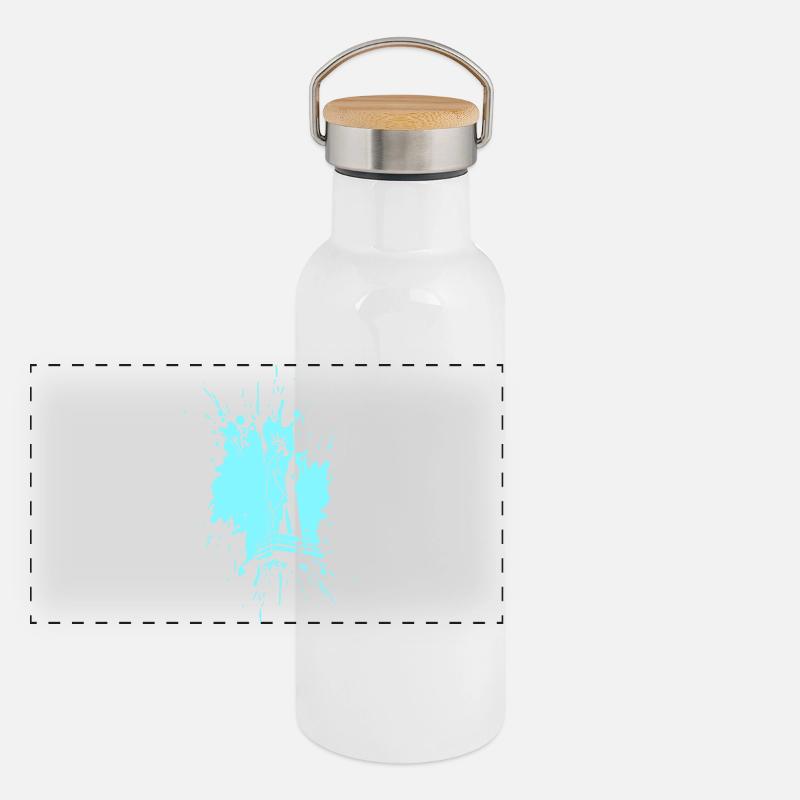 Statue of Liberty in a Splash > Vector Graphic Panoramic Thermal Bottle with Bamboo Lid