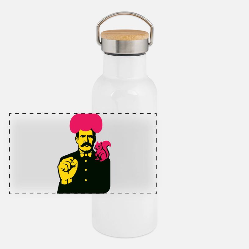 Homme d’art étrange Gourde isotherme avec bouchon en bambou