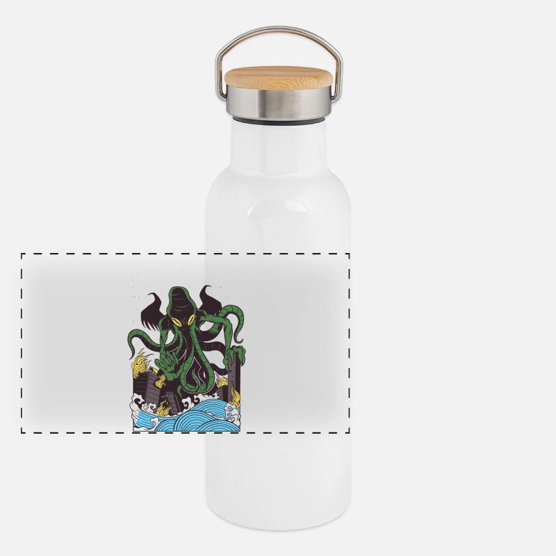 Panorama Thermosflasche mit Bambusdeckel