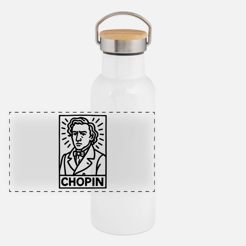 Frédéric Chopin Panorama Thermosflasche mit Bambusdeckel