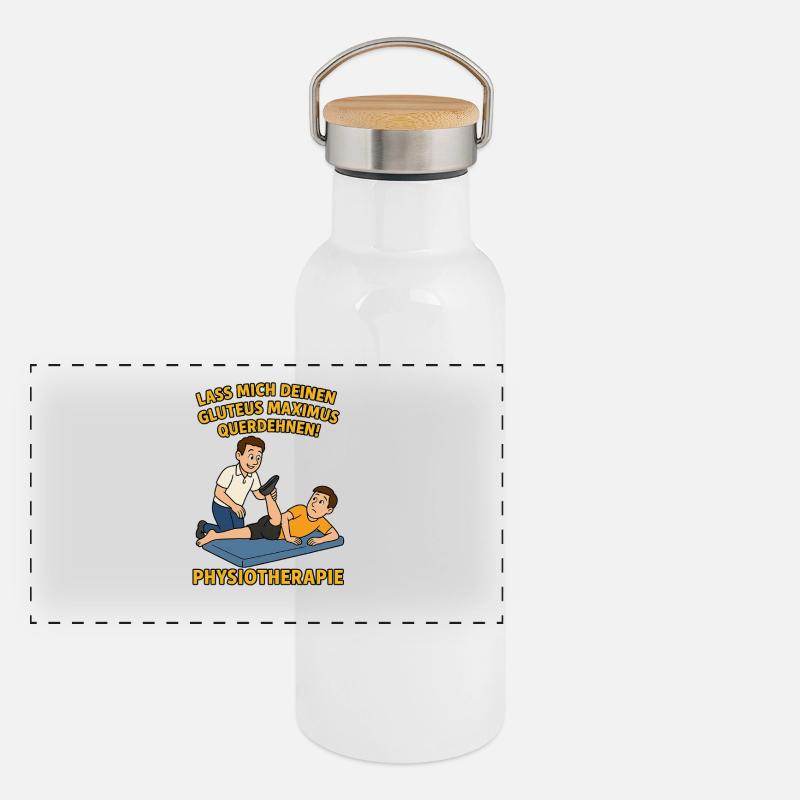 Humorous physiotherapy saying Panoramic Thermal Bottle with Bamboo Lid