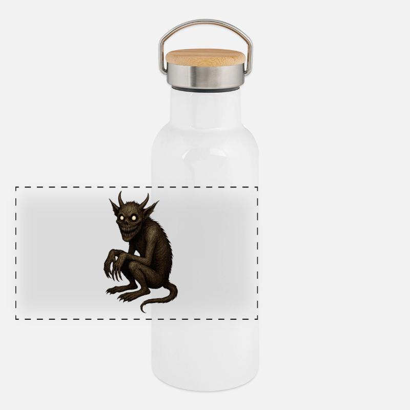 Oeuvre de créature démoniaque Gourde isotherme avec bouchon en bambou