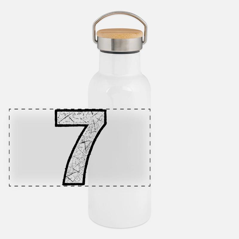 Cracked Seven Digit Pattern Panoramic Thermal Bottle with Bamboo Lid