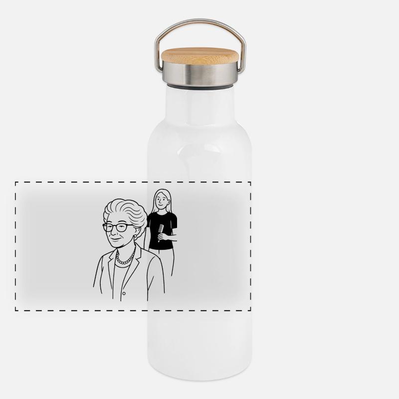 Rendez-vous avec la grand-mère Karin coiffeuse Gourde isotherme avec bouchon en bambou