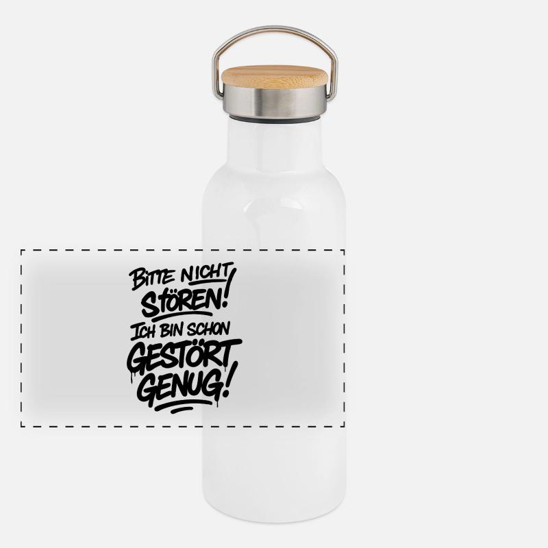 S’il vous plaît, ne dérangez pas, je suis déjà dérangé – ironisc Gourde isotherme avec bouchon en bambou