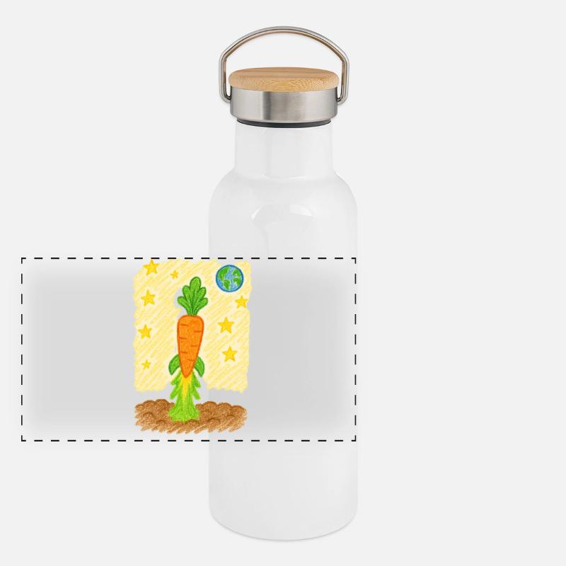 Fusée de carottes vers la planète Terre Gourde isotherme avec bouchon en bambou