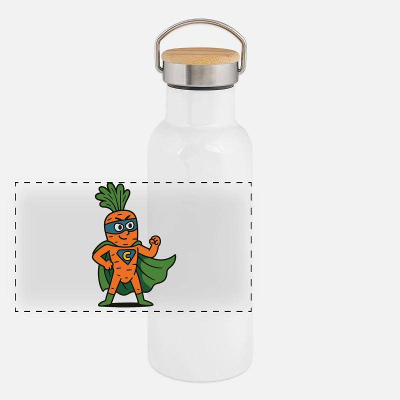 Käpt'n Karotte zur Rettung Panorama Thermosflasche mit Bambusdeckel