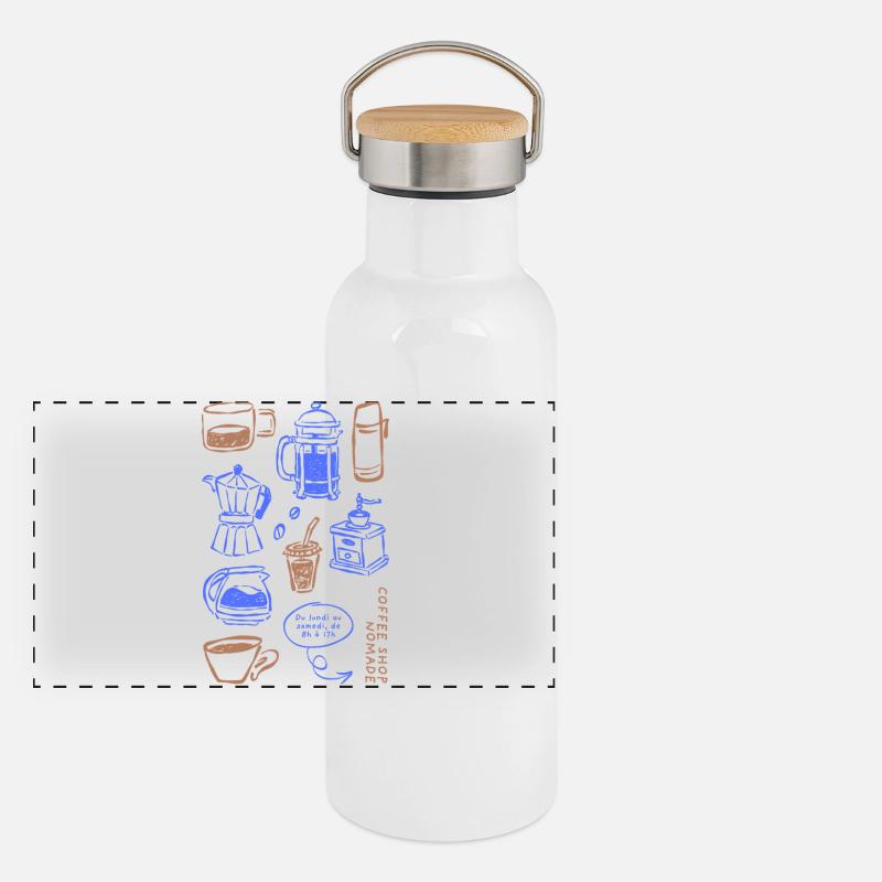 Coffeshop Essentials Panorama Thermosflasche mit Bambusdeckel