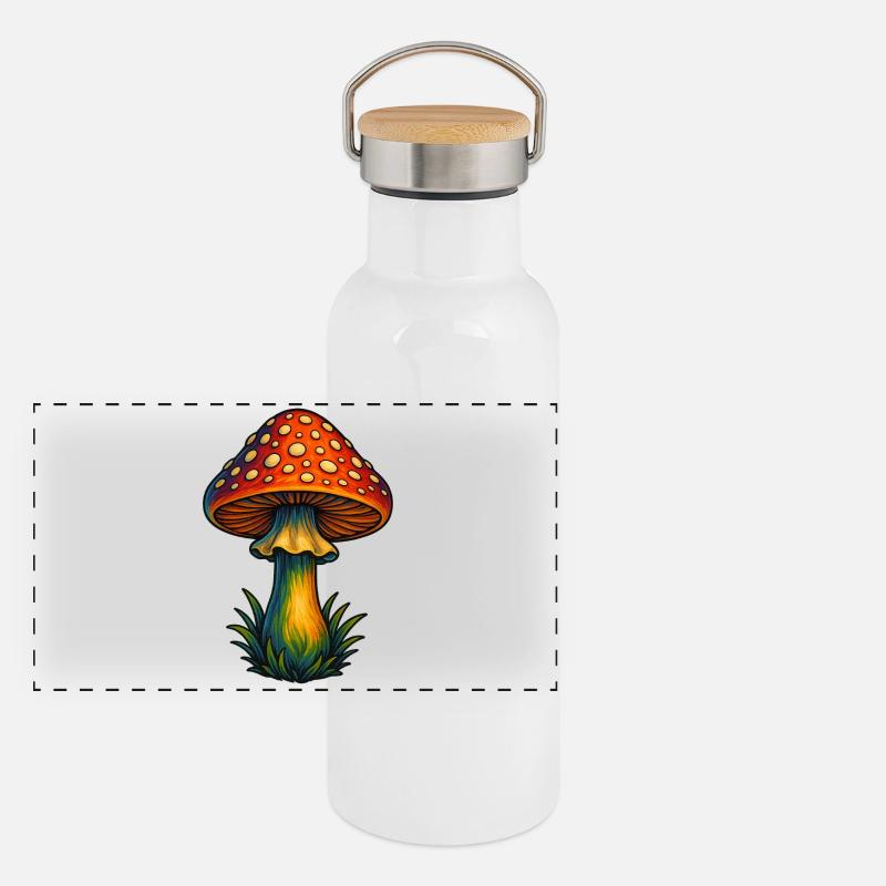 amanite tue-mouches Gourde isotherme avec bouchon en bambou
