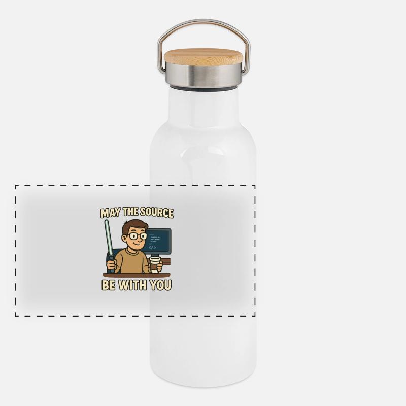 Que la Source soit avec vous Gourde isotherme avec bouchon en bambou