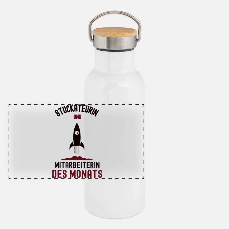 Employé du mois Plâtrier Plâtrier Gourde isotherme avec bouchon en bambou