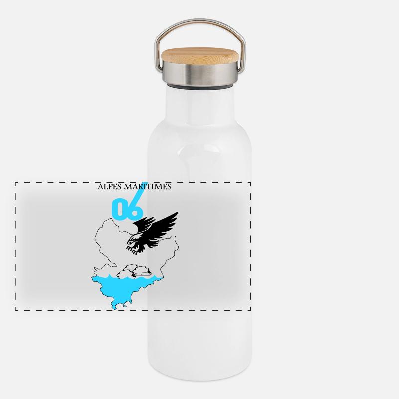 Alpes Maritimes Panoramic Thermal Bottle with Bamboo Lid