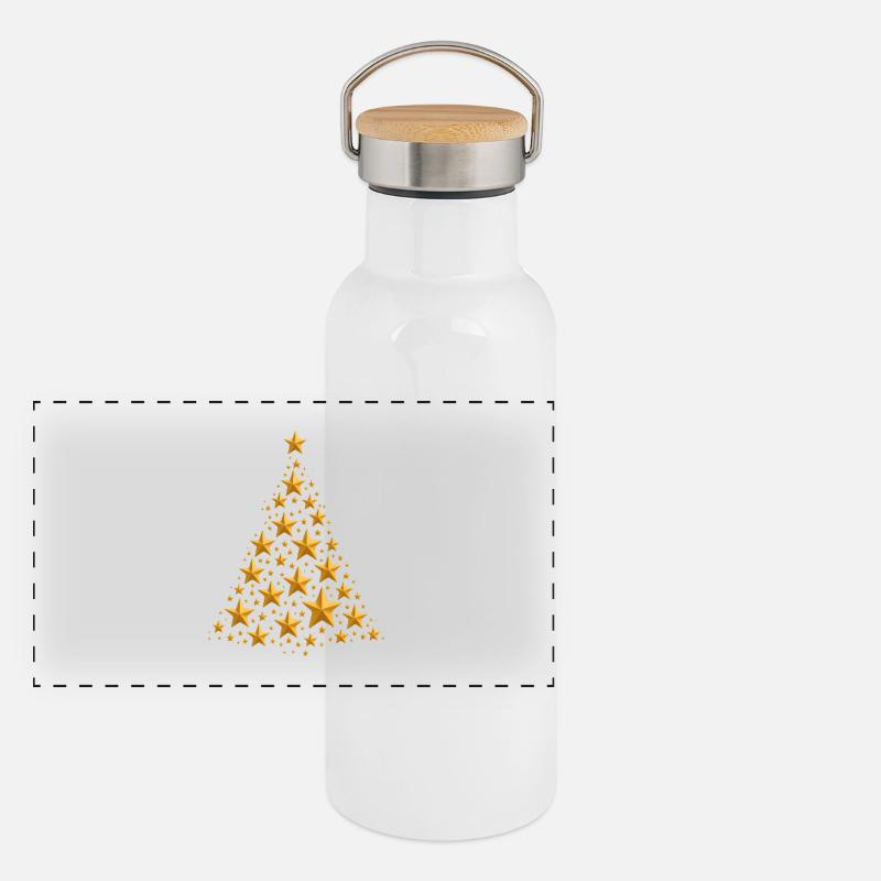 Weihnachtsbaum Weihnachten Panorama Thermosflasche mit Bambusdeckel