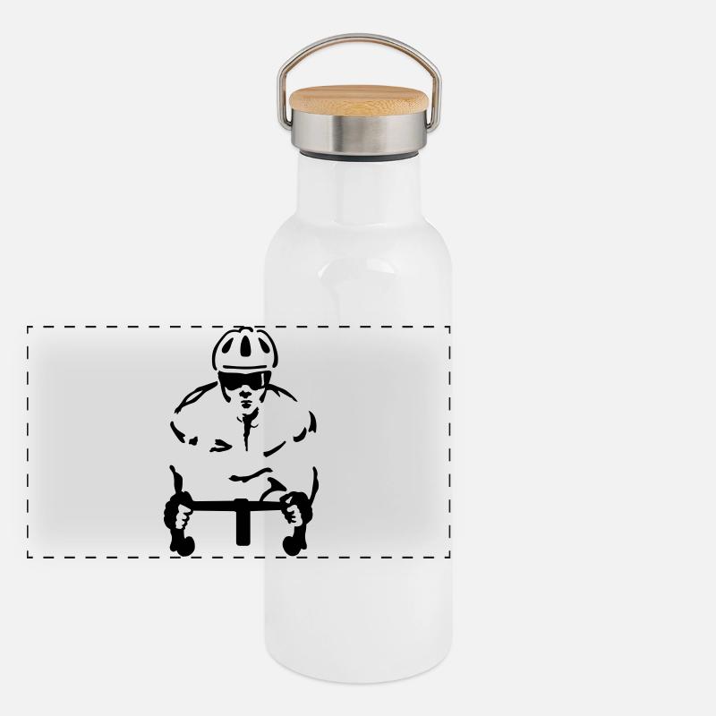 Rennrad Panorama Thermosflasche mit Bambusdeckel