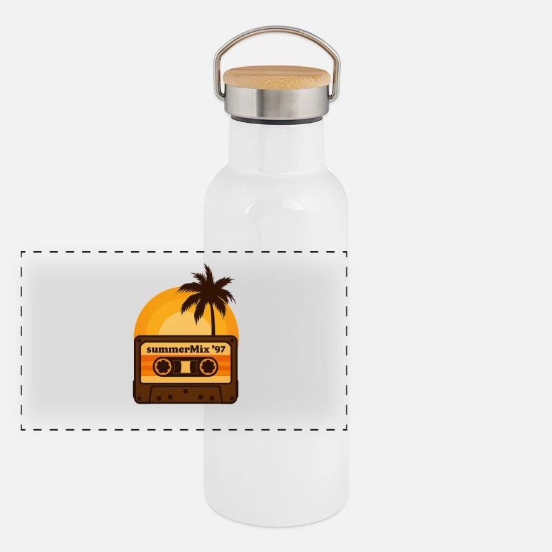 Cassette Sunset Tape Gourde isotherme avec bouchon en bambou