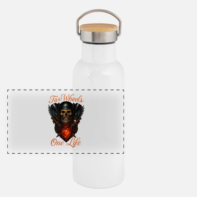 Two wheels, one life Panoramic Thermal Bottle with Bamboo Lid