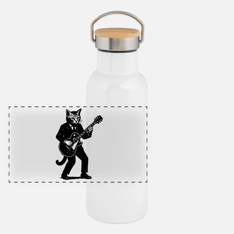 Jupe chat dans un tailleur Gourde isotherme avec bouchon en bambou
