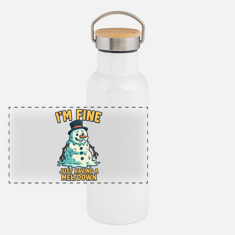 Melting Snowman Panoramic Thermal Bottle with Bamboo Lid