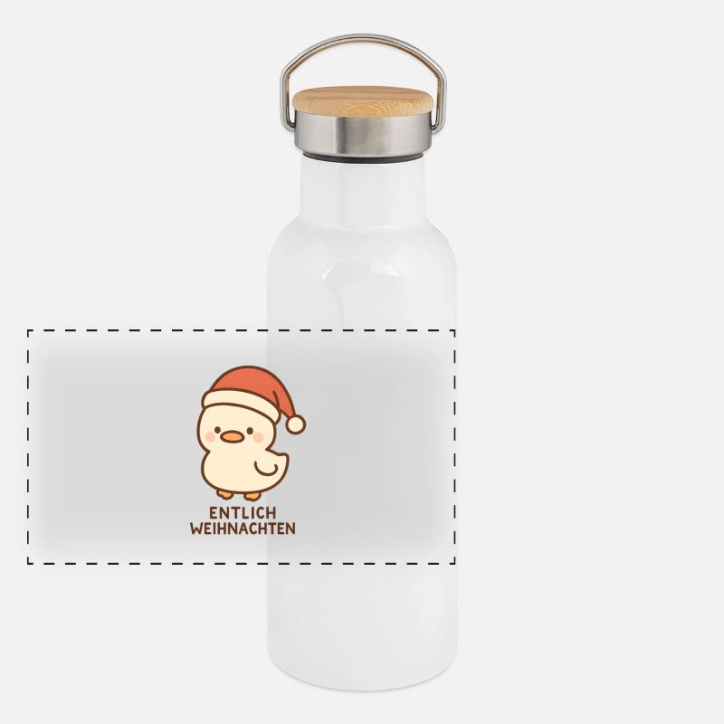 Entlich Christmas Panoramic Thermal Bottle with Bamboo Lid