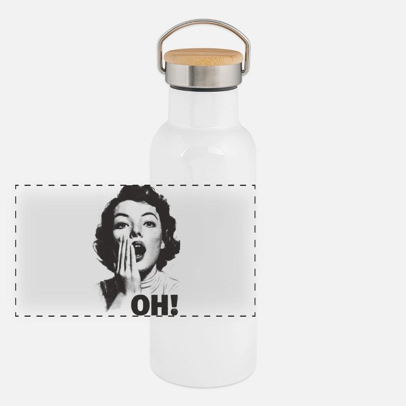 Screaming Face Oh Panoramic Thermal Bottle with Bamboo Lid