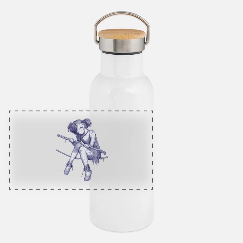 Seilakrobatin im Dreadpunk Panorama Thermosflasche mit Bambusdeckel