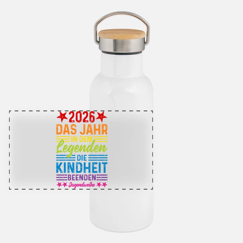 2026 The Year Legends End Childhood Panoramic Thermal Bottle with Bamboo Lid