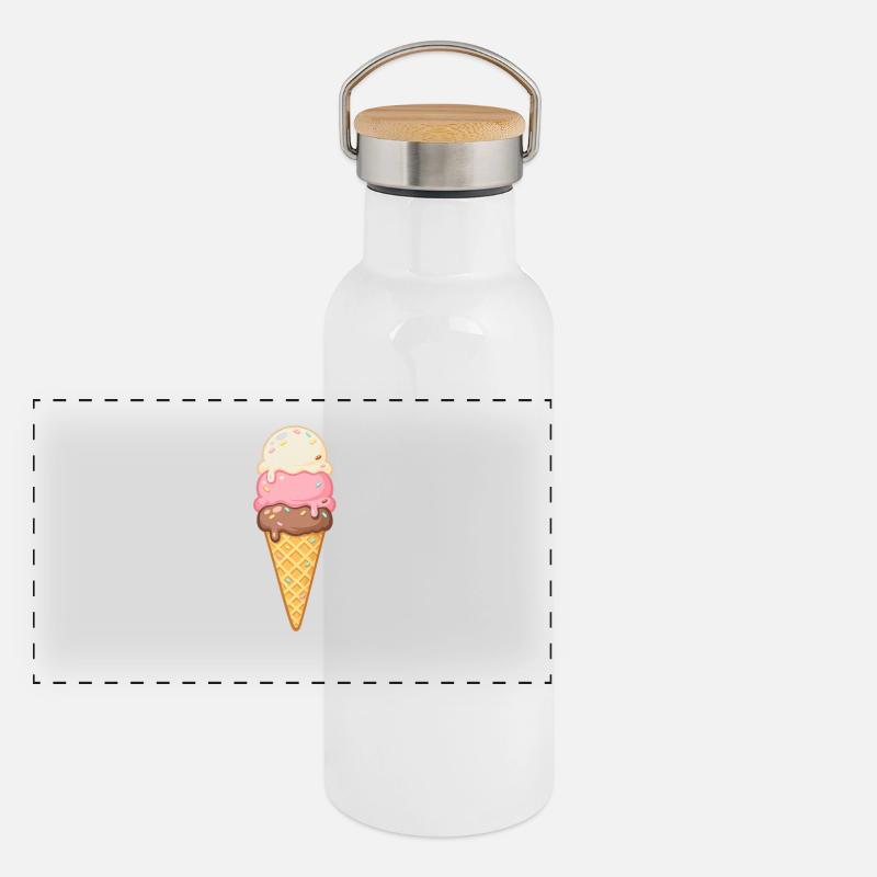 Dreischicht Eiscreme im Cone Panorama Thermosflasche mit Bambusdeckel