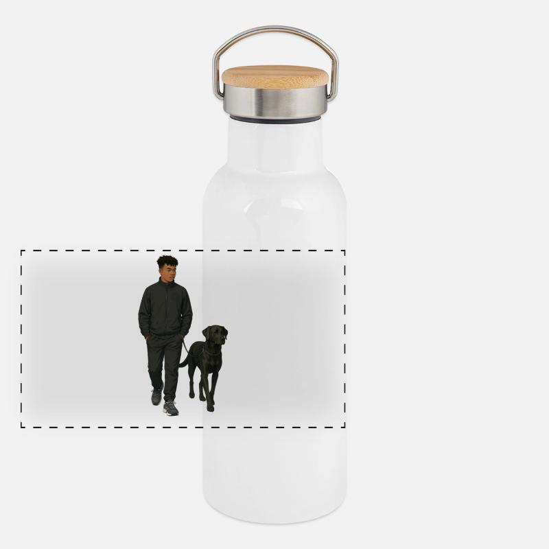 Panorama Thermosflasche mit Bambusdeckel