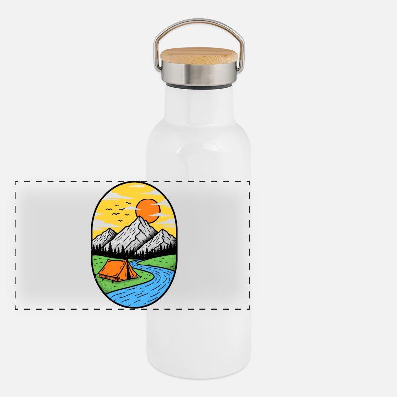 Tente de feu de camp Mountain Sun Gourde isotherme avec bouchon en bambou