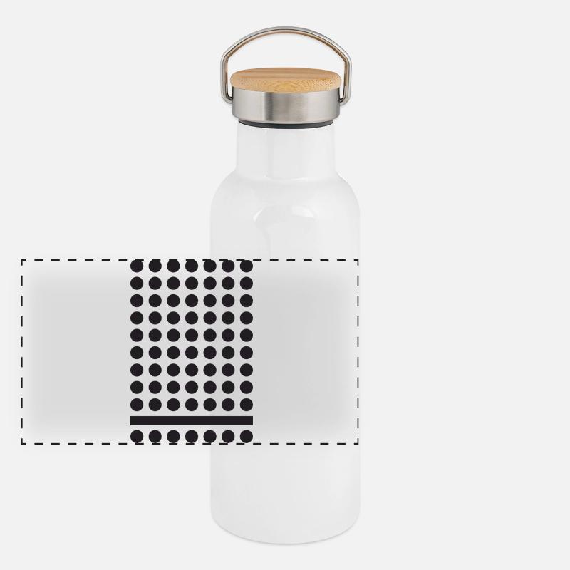 Monochromes Punktgittermuster Panorama Thermosflasche mit Bambusdeckel