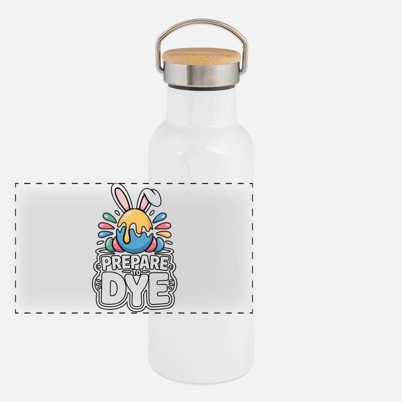Prepare To Dye Funny Easter Saying Panoramic Thermal Bottle with Bamboo Lid