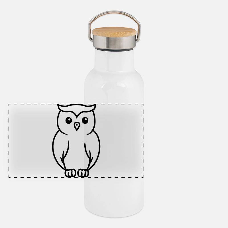 chouette Gourde isotherme avec bouchon en bambou