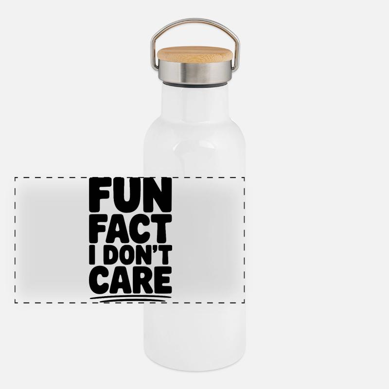 Fun Fact: Mir ist das egal Panorama Thermosflasche mit Bambusdeckel