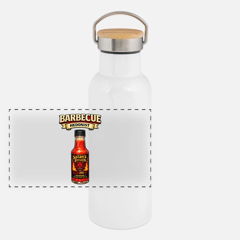 Barbecue Hedonist - Devil's Breath Hot Sauce Panoramic Thermal Bottle with Bamboo Lid