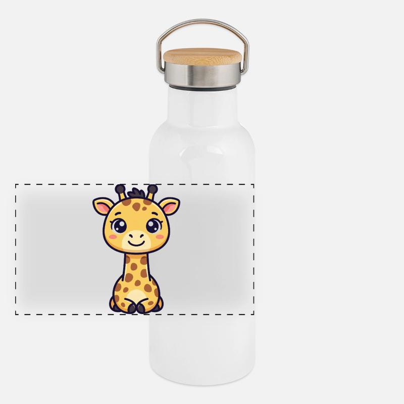 Chibi Giraffe Panoramic Thermal Bottle with Bamboo Lid