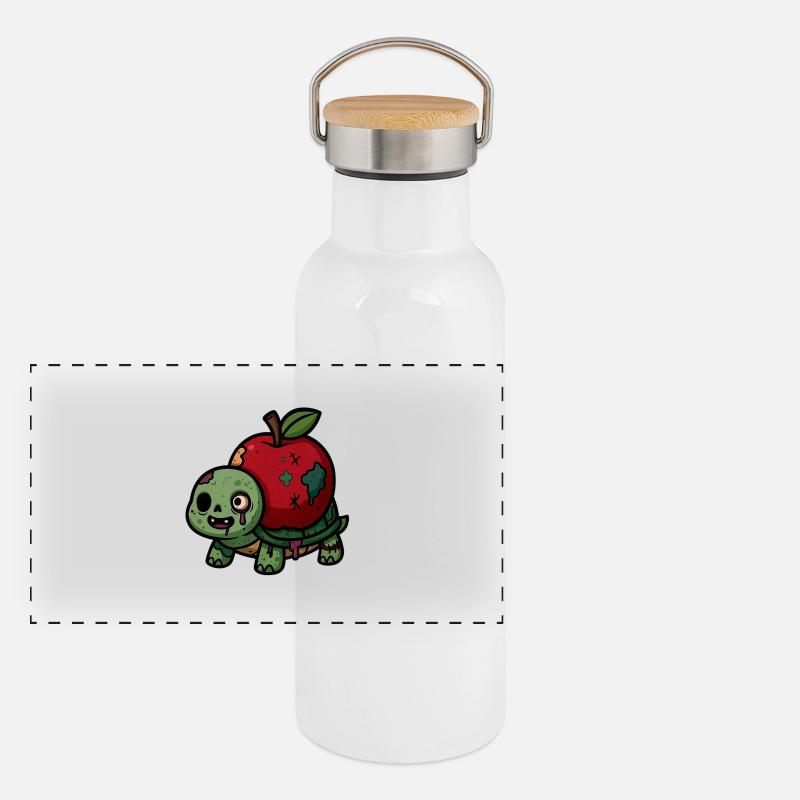 Crapaud zombie - Gourde isotherme avec bouchon en bambou - blanc