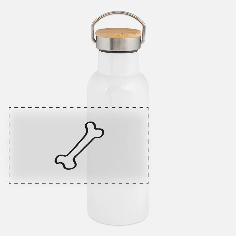 Knochen - Bone 2 Panorama Thermosflasche mit Bambusdeckel