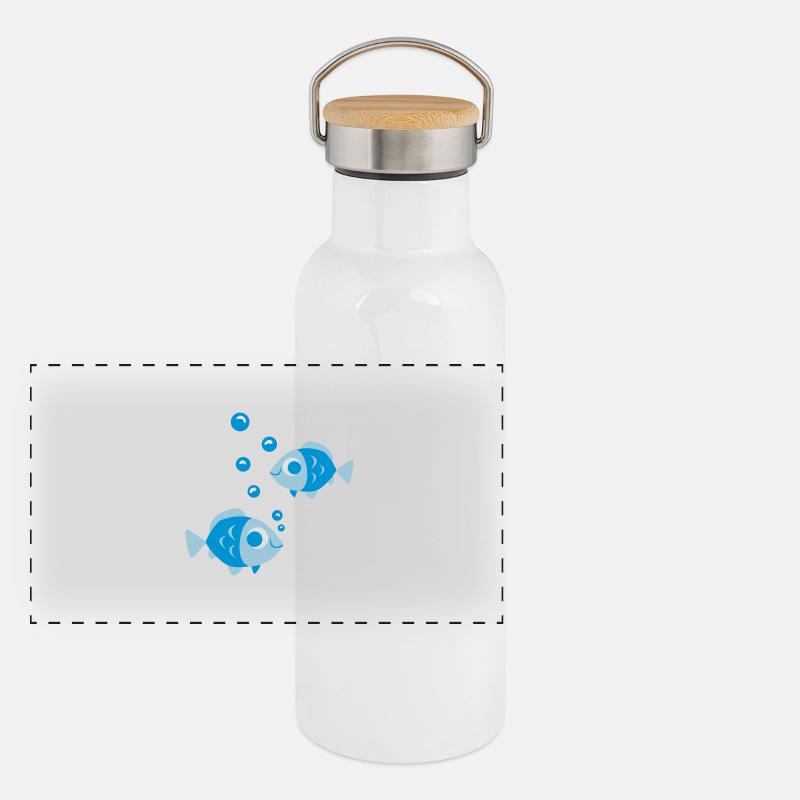 Panorama Thermosflasche mit Bambusdeckel