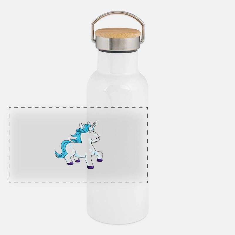 Unicorn Panorama Thermosflasche mit Bambusdeckel