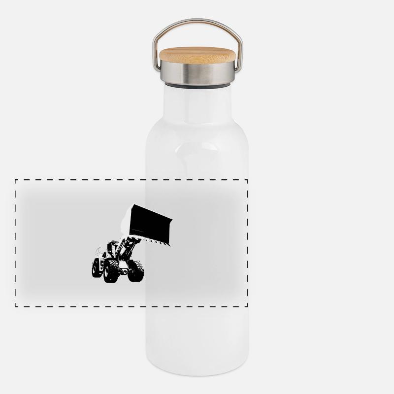 Radlader Panorama Thermosflasche mit Bambusdeckel