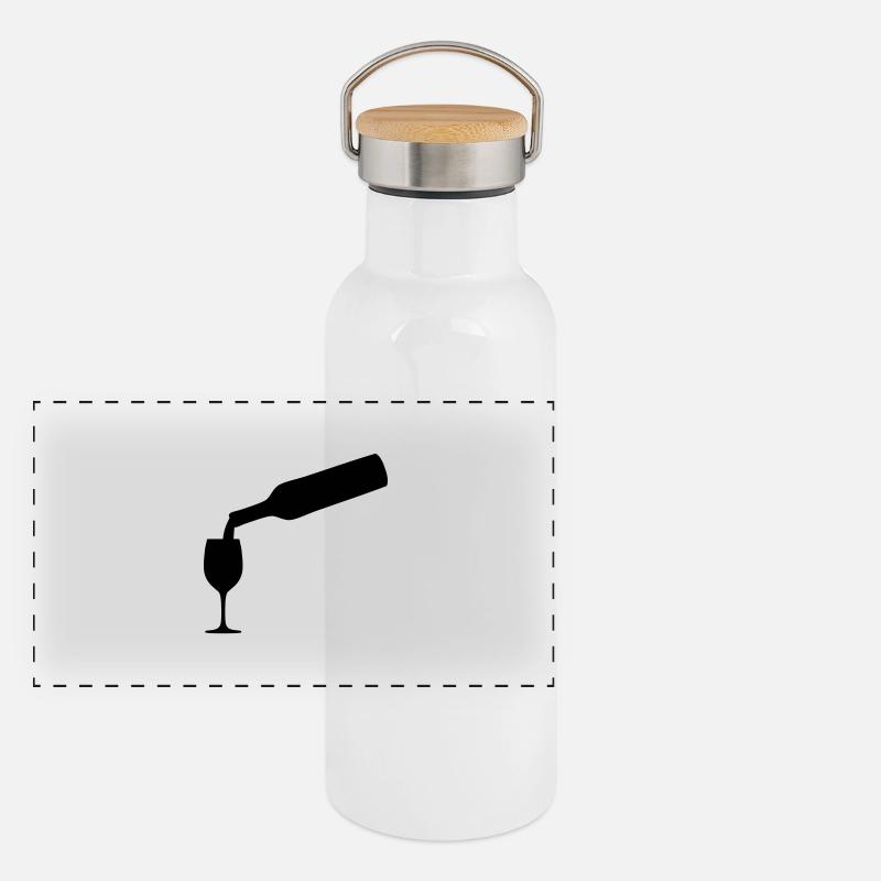 vin bouteille Gourde isotherme avec bouchon en bambou